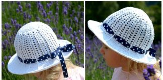 Ridge Brim Hat Crochet Free Pattern - Women/Girls #Sunhat; Free #Crochet; Patterns