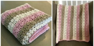 Alva Baby Blanket Crochet Free Pattern - Stripy #Blanket; Free #Crochet; Patterns