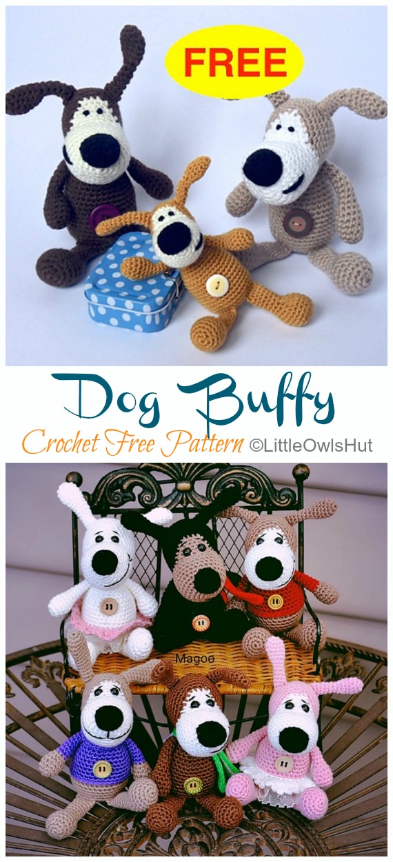 Amigurumi Dog Buffy Crochet Free Pattern- Crochet Dog #Amigurumi; Free Patterns
