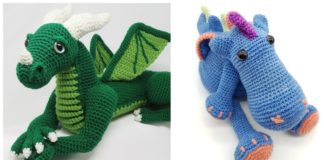 Amigurumi Dragon Crochet Free Patterns- Free #Amigurumi; #Dragon; Toy Softies Crochet Patterns