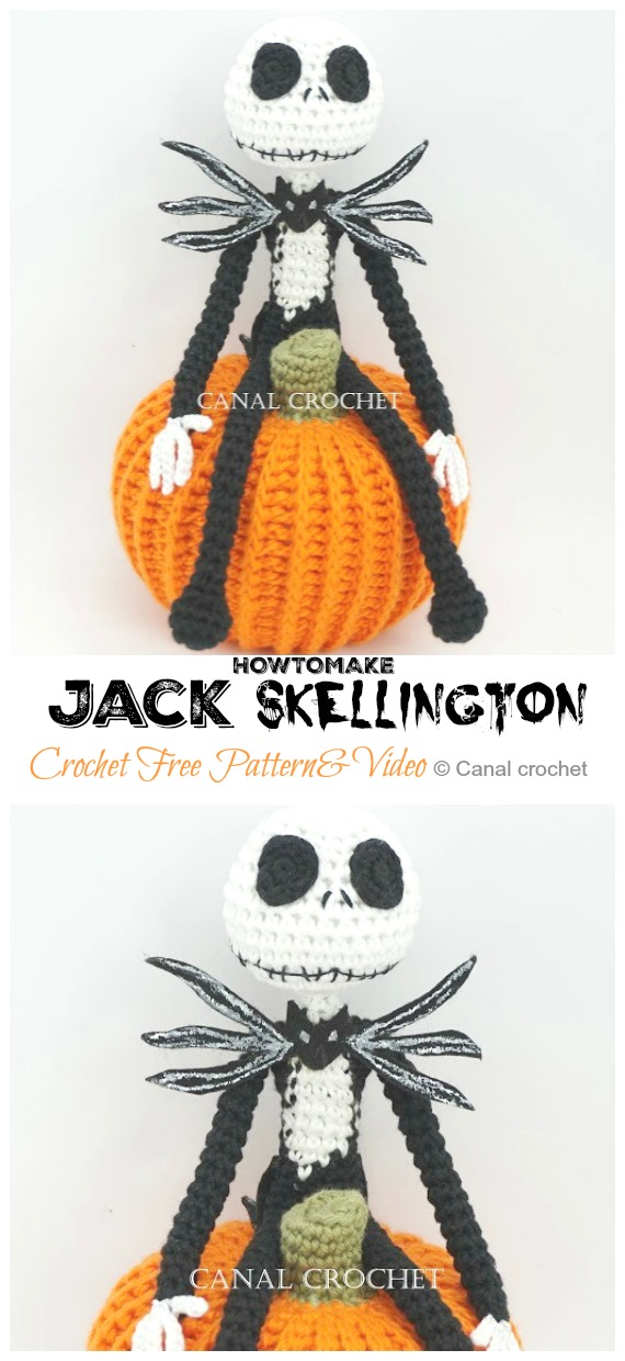 Amigurumi Jack Skellington Crochet Free Patterns - #Halloween; Amigurumi Free #Crochet; Patterns