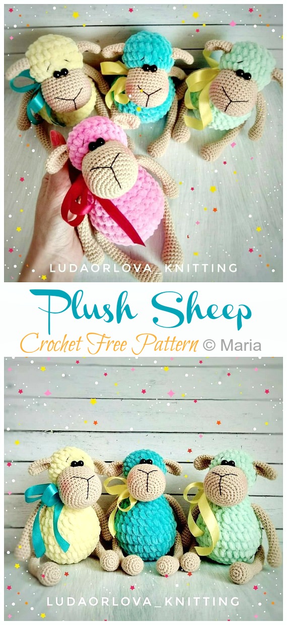 Amigurumi Plush Sheep Doll Crochet Free Pattern - Farm Animals Toys #Amigurumi; Free Crochet Patterns