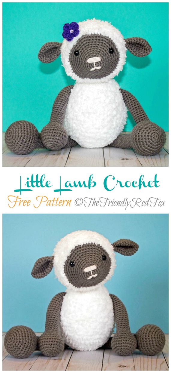 Amigurumi Little Lamb Crochet Free Pattern - Farm Animals Toys #Amigurumi; Free Crochet Patterns