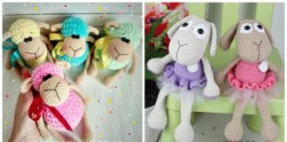 Amigurumi Sheep Doll Crochet Free Patterns - Farm Animals Toys #Amigurumi; Free Crochet Patterns