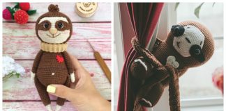 Amigurumi Sloth Crochet Free Patterns- Free #Amigurumi; #Bear; Toy Softies Crochet Patterns