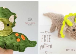 Amigurumi Triceratops Dinosaur Crochet Free Patterns - Free #Amigurumi; #DinosauR; Toy Softies Crochet Patterns