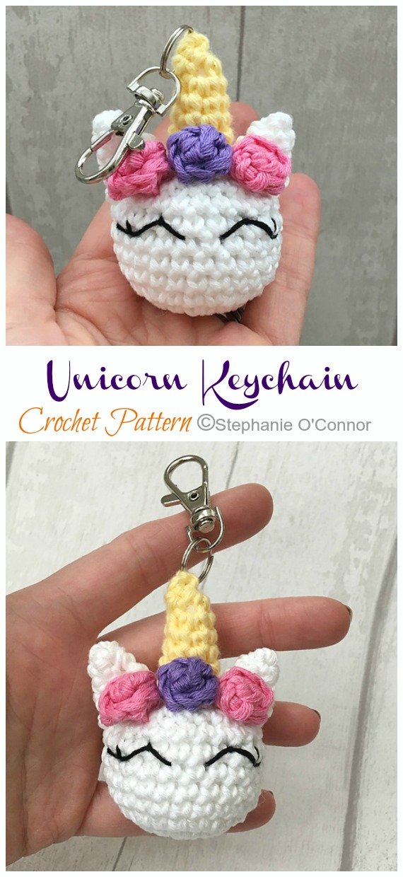 Amigurumi Unicorn Keychain Crochet Patterns - #Keychain #Crochet Patterns