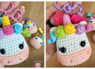 Amigurumi Unicorn Keychain Crochet Free Patterns - #Keychain #Crochet Free Patterns