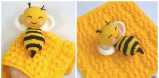 Beehive Baby Lovey Crochet Free Pattern - Baby #Lovey; #Blanket; Security Comforter Free #Crochet; Patterns