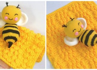 Beehive Baby Lovey Crochet Free Pattern - Baby #Lovey; #Blanket; Security Comforter Free #Crochet; Patterns