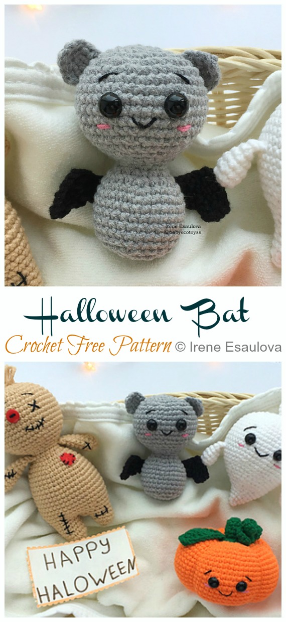 Crochet Volumetric Halloween Bat Amigurumi Free Pattern - #Amigurumi; #Bat; Crochet Free Patterns