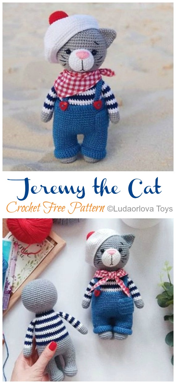 Amigurumi Jeremy The Cat Doll Crochet Free Pattern - Crochet Toy #Cat; #Amigurumi; Free Patterns