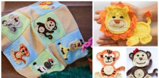Jungle Friends Blanket Crochet Free Pattern - #Crochet; Kids #Animal; Blanket Free Patterns Kids Gifts