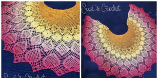 Peacock Petals Shawl Crochet Free Pattern - Women Lace #Shawl; Free #Crochet; Patterns