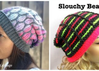 Stained Glass Slouch Hat Crochet Free Pattern - Slouchy Hat Free #Crochet; Patterns