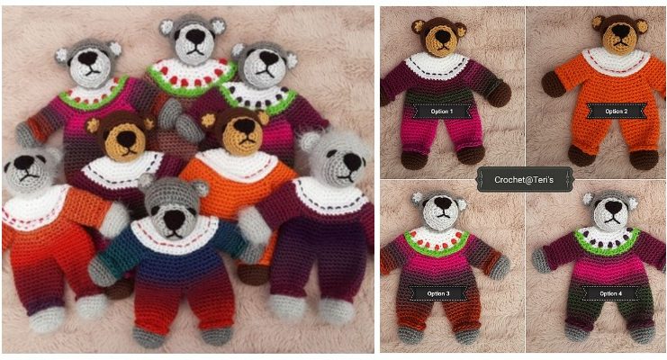 Teddy Bear Baby Lovey Crochet Free Pattern- Baby #Lovey; #Blanket; Security Comforter Free #Crochet; Patterns