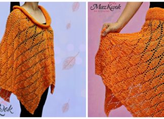 Turning Leaves Poncho Crochet Free Pattern - Women #Poncho; Free #Crochet; Patterns