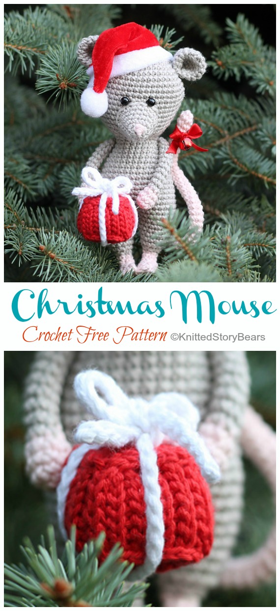 Amigurumi Christmas Mouse Crochet Free Patterns - Crochet #Mouse; #Amigurumi; Free Patterns