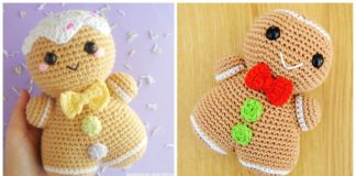 Amigurumi Gingerbread Man Crochet Free Patterns - Crochet #Christmas; Toys #Amigurumi; Free Patterns