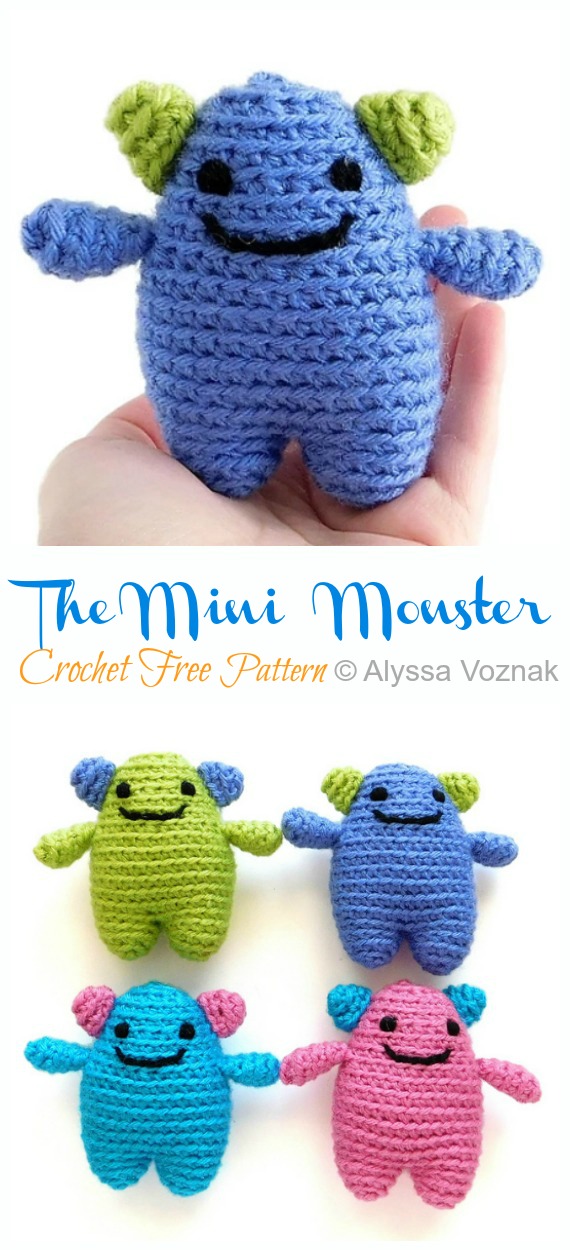 Amigurumi The Tiny Monster Crochet Free Patterns - Monster Doll #Amigurumi; Free Crochet Pattern