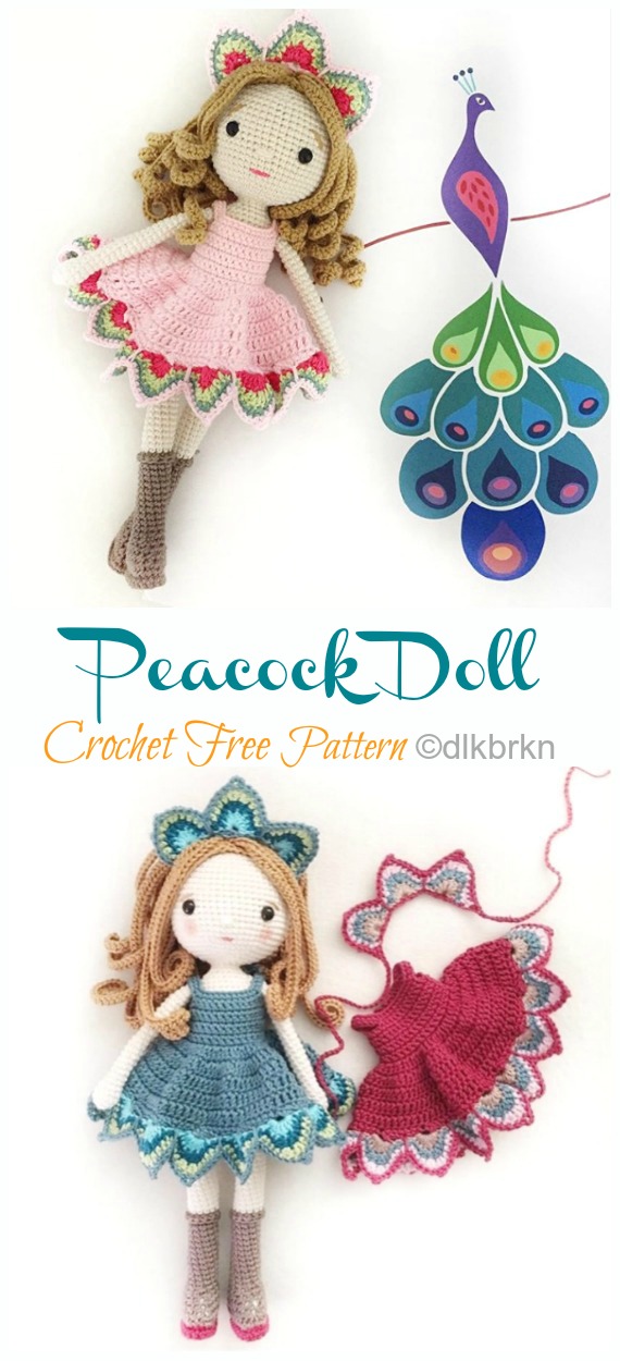 Amigurumi Peacock Doll Crochet Free Pattern - Crochet #Dolls; #Amigurumi; Free Patterns