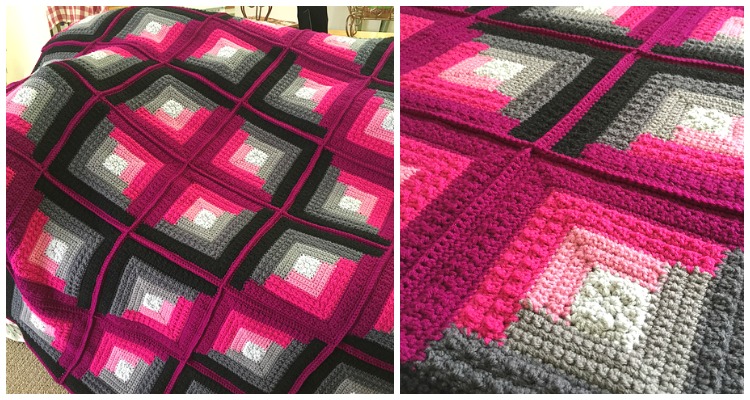Crochet Log Cabin Style Throw