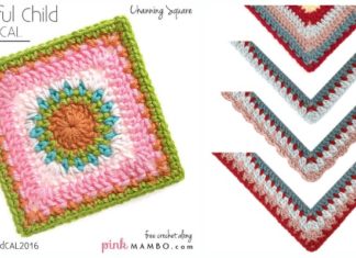 Cheerful Child Granny Blanket Crochet Free Pattern - #Granny; Square #Blanket; Free #Crochet; Patterns