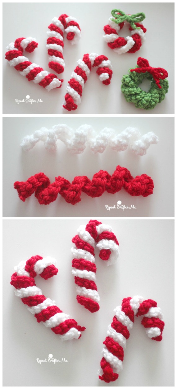 Christmas Candy Canes Ornament Crochet Free Patterns [Video] - Crochet Free Patterns - Christmas Ornament Free #Crochet; Patterns