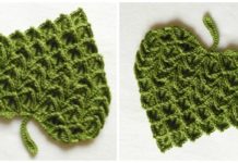 Crocodile Stitch Heart Crochet Free Pattern - #Heart; Motif Free #Crochet; Patterns