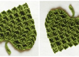 Crocodile Stitch Heart Crochet Free Pattern - #Heart; Motif Free #Crochet; Patterns
