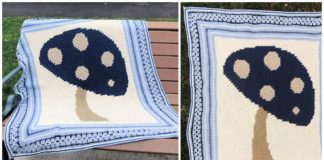 Dancing Mushroom Blanket Crochet Free Pattern - Fun #Crochet; #Blanket; Free Patterns