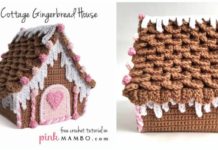 Gingerbread House Crochet Free Pattern - Christmas Decoration Free #Crochet Patterns
