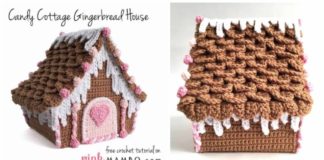 Gingerbread House Crochet Free Pattern - Christmas Decoration Free #Crochet Patterns