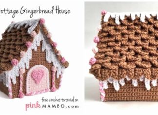 Gingerbread House Crochet Free Pattern - Christmas Decoration Free #Crochet Patterns