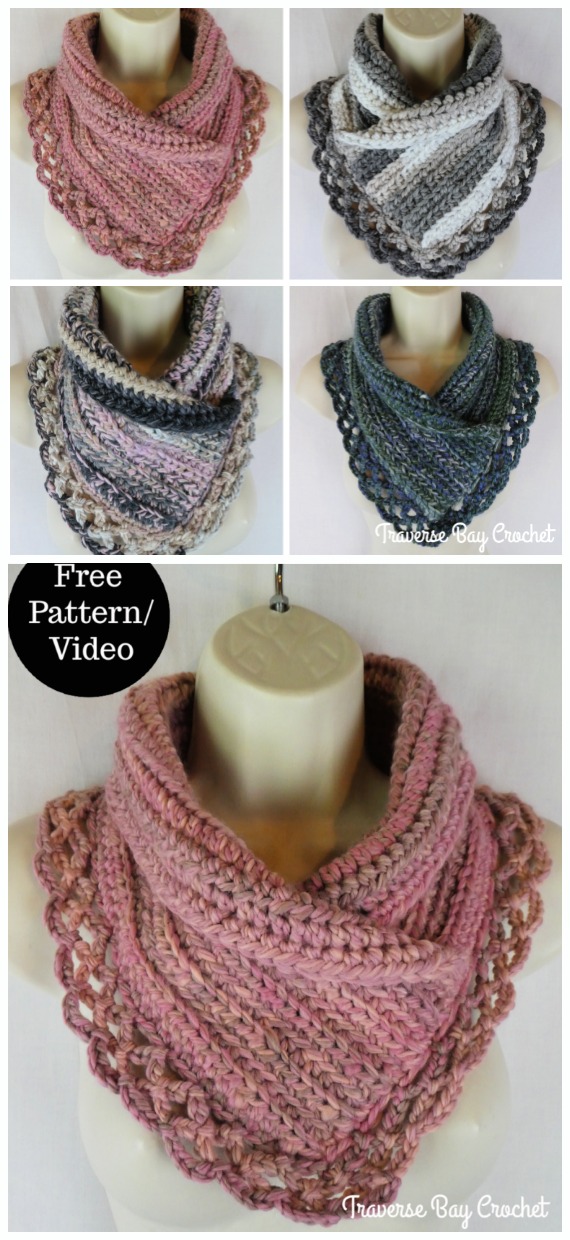 Lacey Charma Neck Warmer Crochet Free Pattern - Women #Cowl; Free #Crochet; Pattern
