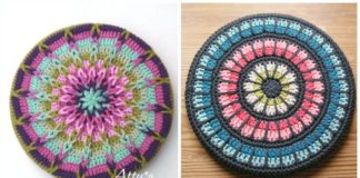 Mandala Trivet Cover Crochet Free Patterns - Hot Pad #Trivet; Cover Free #Crochet; Patterns