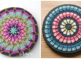 Mandala Trivet Cover Crochet Free Patterns - Hot Pad #Trivet; Cover Free #Crochet; Patterns