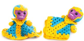 Marvel Thanos Snuggle Lovey Crochet Free Pattern- Baby #Lovey; #Blanket; Security Comforter Free #Crochet; Patterns