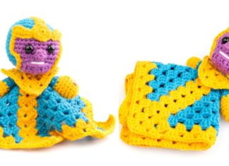 Marvel Thanos Snuggle Lovey Crochet Free Pattern- Baby #Lovey; #Blanket; Security Comforter Free #Crochet; Patterns