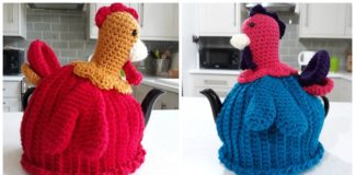 Red Rooster Tea Cosy Crochet Free Pattern - Teapot Cozy Free #Crochet; Patterns