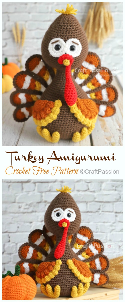 Amigurumi Turkey Crochet Free Patterns - Crochet #Bird; #Amigurumi; Free Patterns 