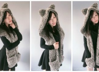 Hooded Wolf Scarf Crochet Free Patterns - Hooded #Scarf; Free #Crochet;Patterns