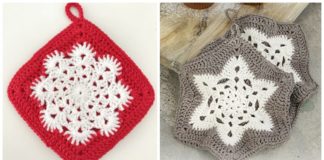 Snowflake Pot Holder Crochet Free Pattern [Video] - Hot Pad&Pot Holder Free #Crochet; Patterns