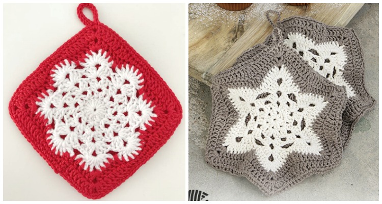 Snowflake Pot Holder Crochet Free Pattern [Video] - Crochet & Knitting
