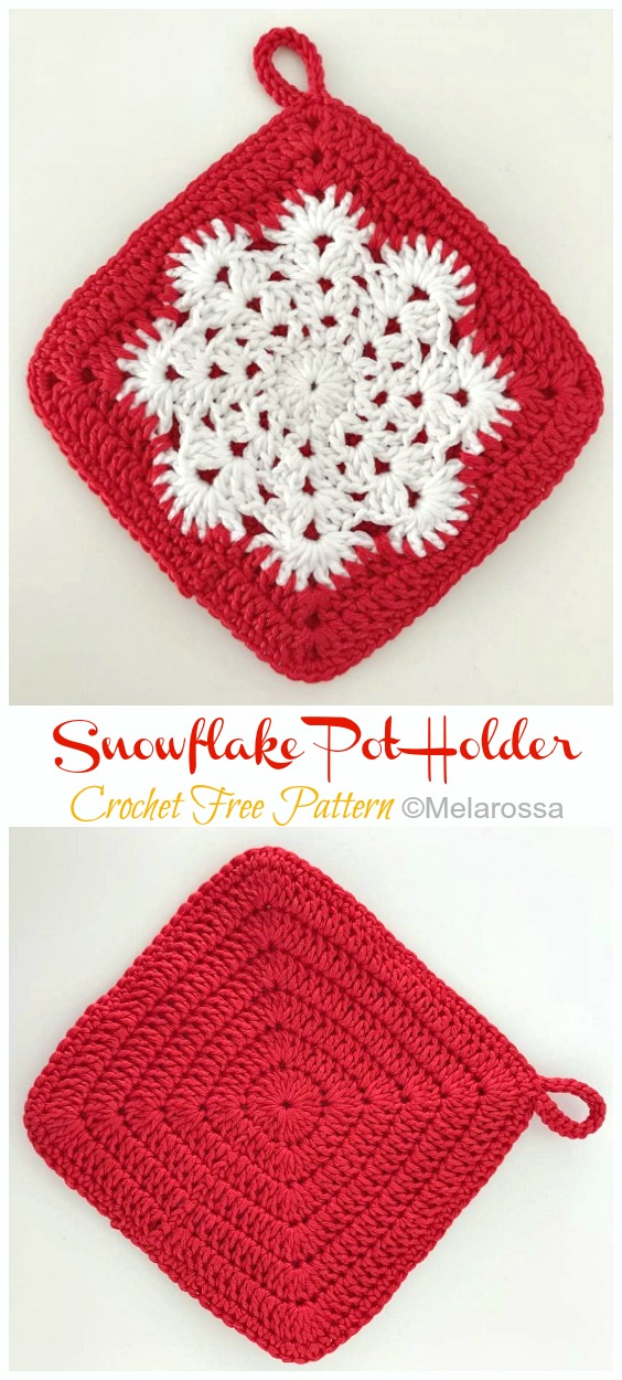 Snowflake Pot Holder Crochet Free Pattern [Video] - Hot Pad&Pot Holder Free #Crochet; Patterns