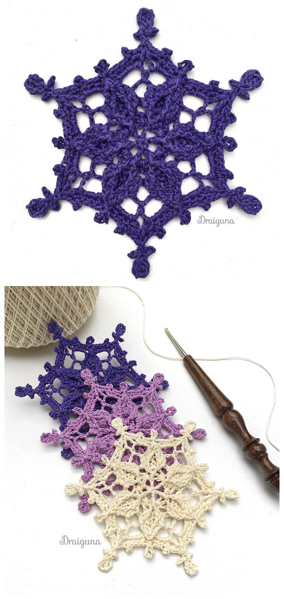 Winter Realm Snowflake Crochet Free Patterns -  Christmas Snowflake Ornament Free #Crochet; Patterns