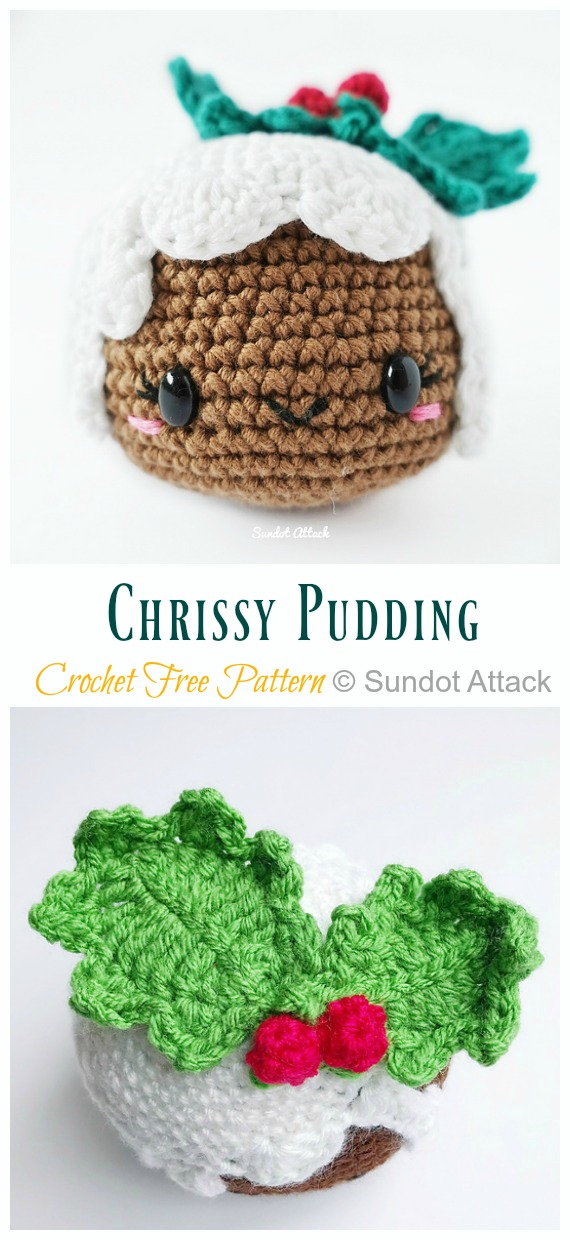 Figgy the Christmas Pudding Amigurumi Crochet Pattern ENG Pdf Festive  Holiday DIY 