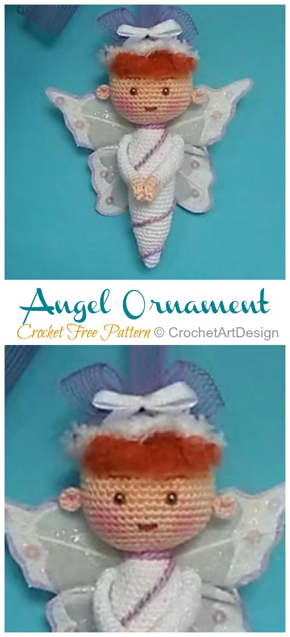 Amigurumi Little Angel Ornament Crochet Free Pattern - Crochet #Christmas; Toys #Amigurumi; Free Patterns