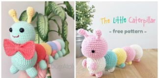 Amigurumi Little Caterpillar Crochet Free Pattern - Free #Amigurumi; Baby Toy Softies Crochet Patterns