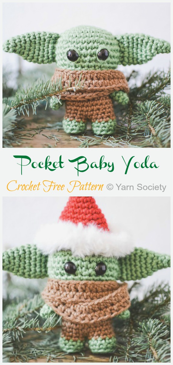 Amigurumi Pocket Baby Yoda Crochet Free Pattern  -#Amigurumi; #Doll; Crochet Free Patterns